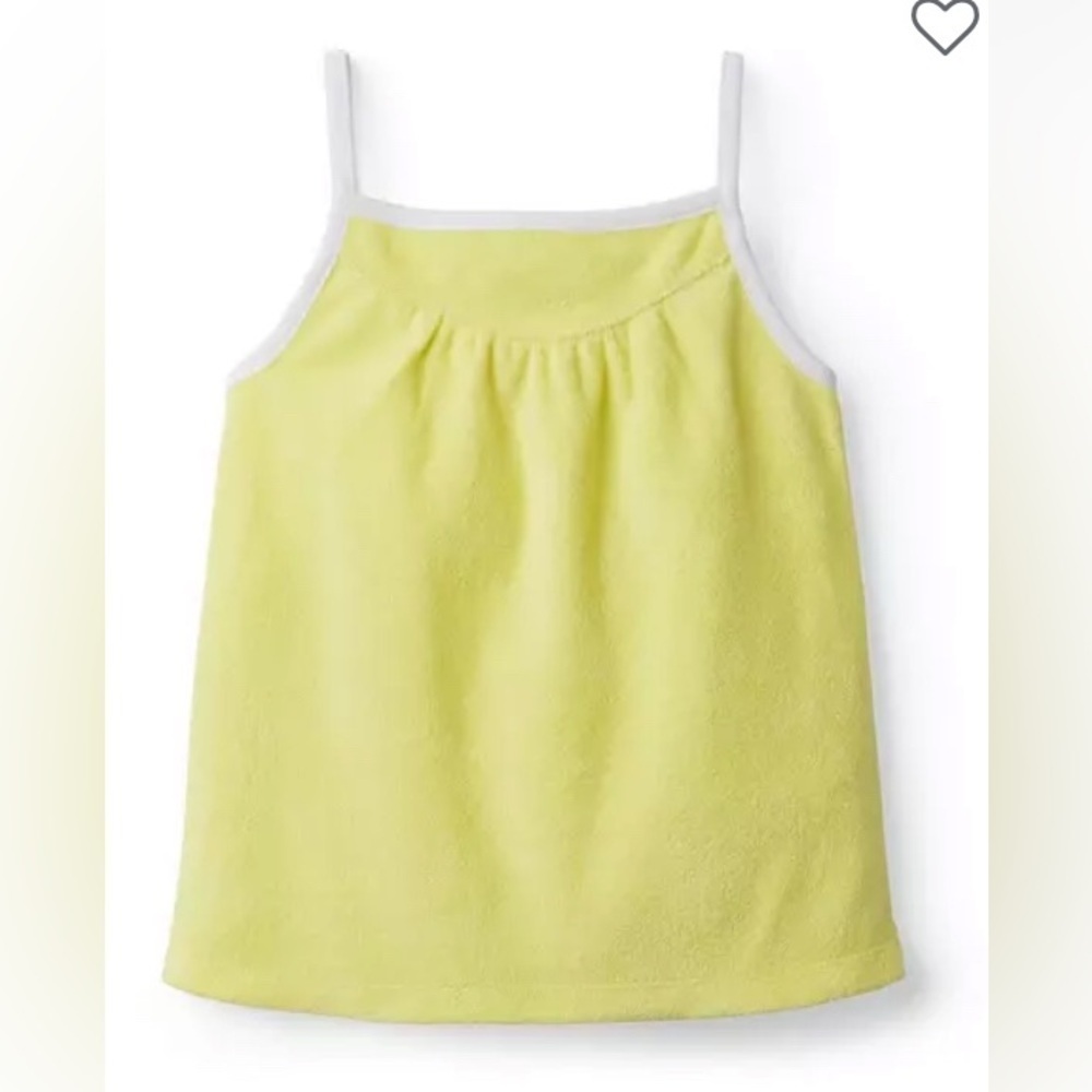Janie and Jack Yellow twinkle star white trim terry tank top size 12 NWT RETRO